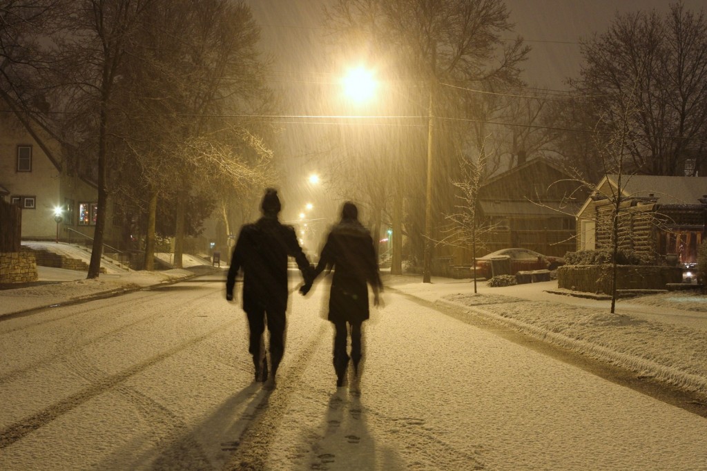 snowy couple
